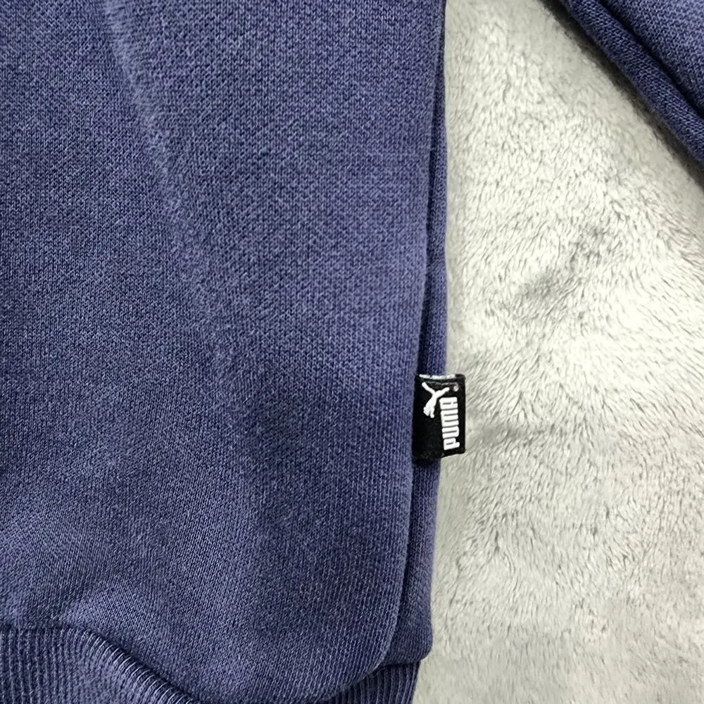 Puma Hoodie Mens XXL Blue Color Block Pullover Sweatshirt Logo Sporty Athleisure_5